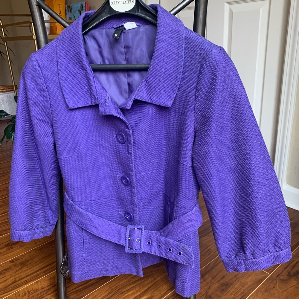 Purple Divided by H&M jacket with 3/4 sleeves